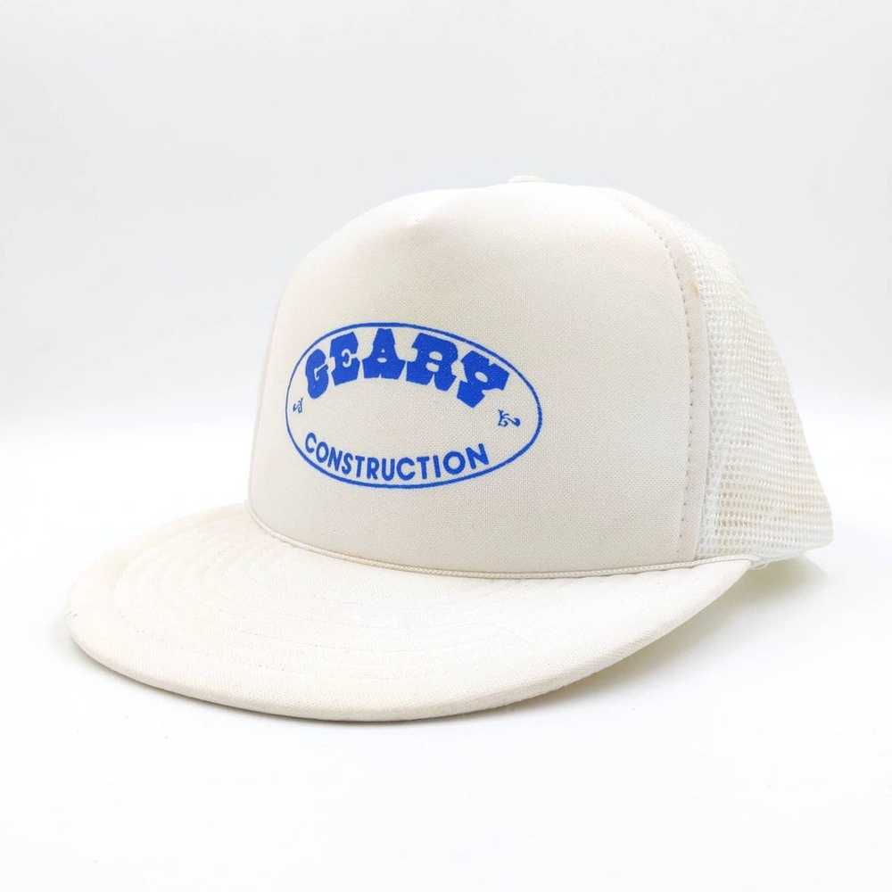 Vintage Geary Construction Snapback Trucker Hat M… - image 3