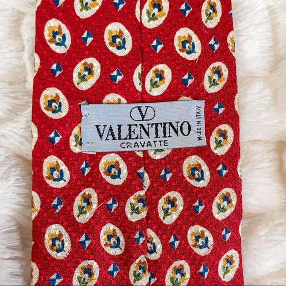 Valentino Cravatte Floral 100% Silk Tie Vintage 8… - image 4
