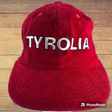 Vintage Tyrolia Ski Corduroy red Hat Cap - image 1