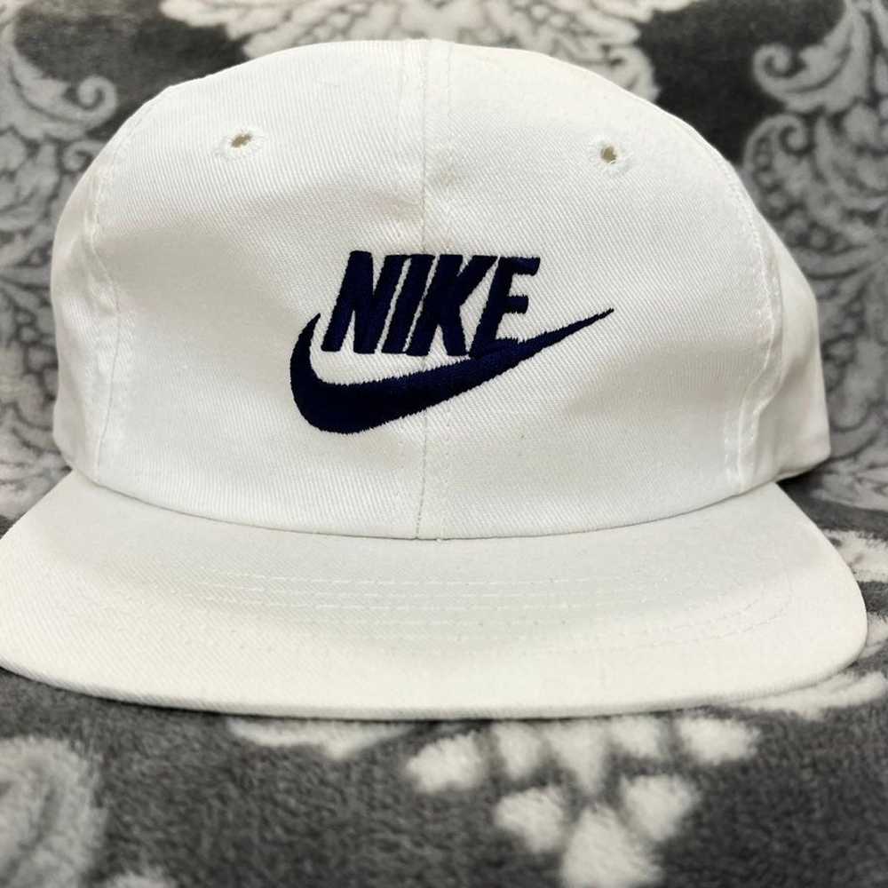 Vintage 1980s White Nike Swoosh Hat - image 1