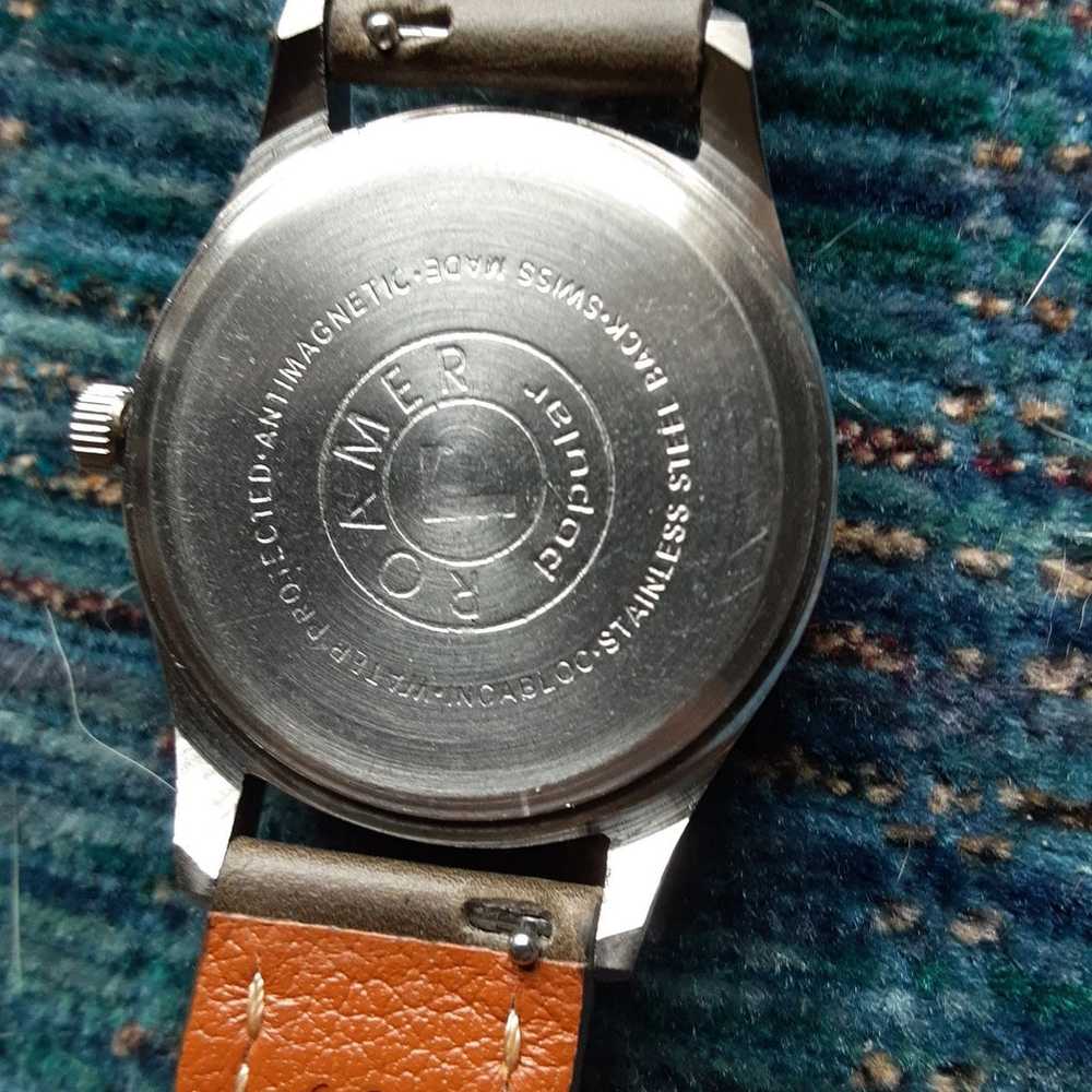Vintage swiss made men's Roamer mechanical watch/… - image 3