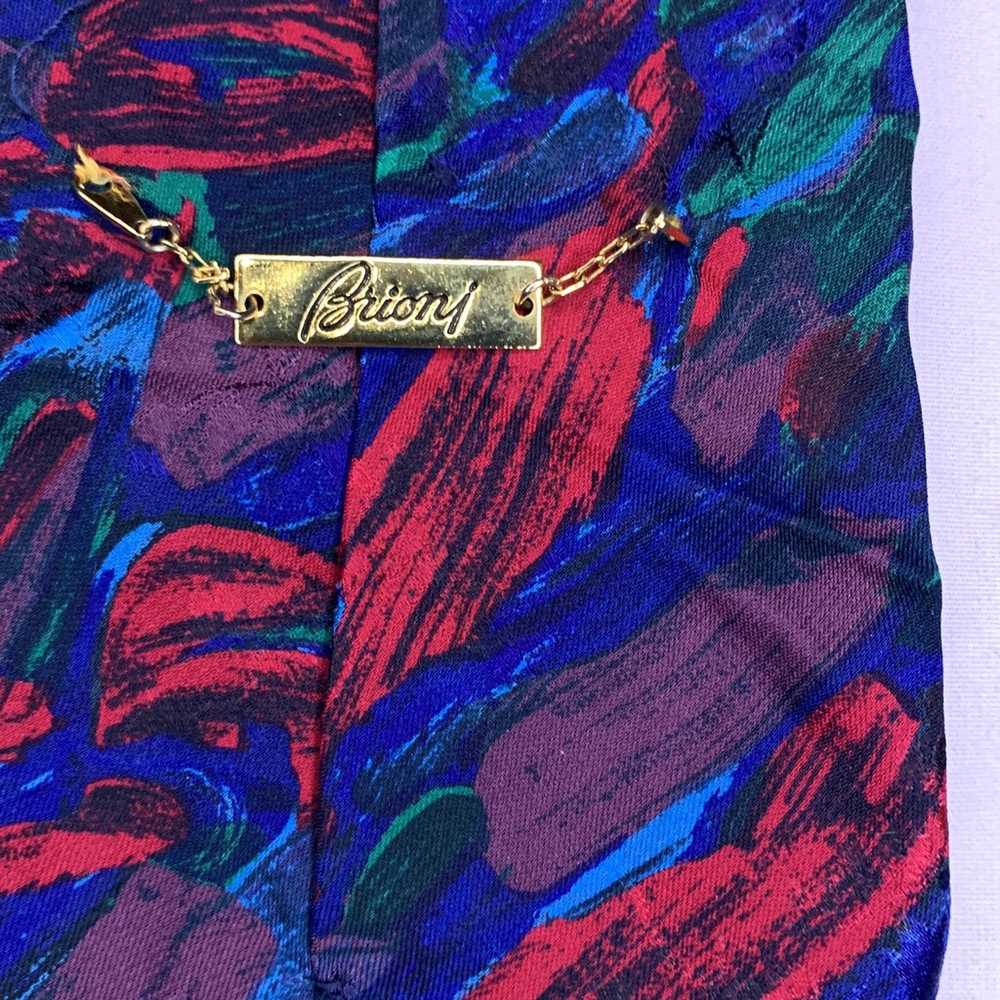 Brioni Colorful Mens Tie Art Deco Swirl - image 5