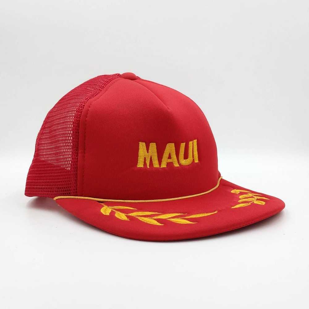 Vintage Maui Hawaii Snapback Trucker Hat Mesh Scr… - image 1