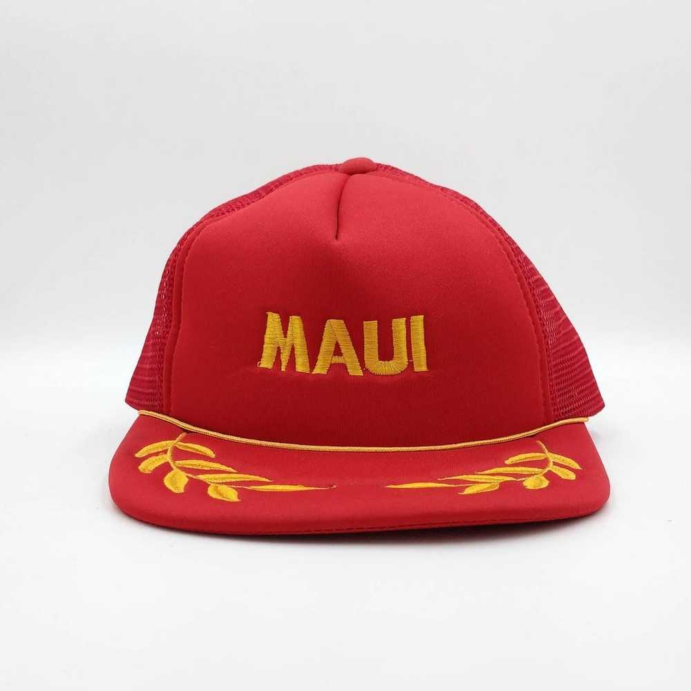 Vintage Maui Hawaii Snapback Trucker Hat Mesh Scr… - image 2