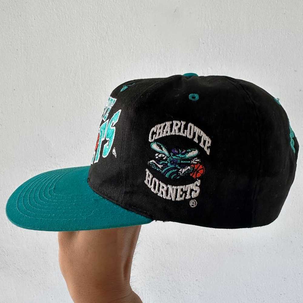 Vintage 90s Charlotte Hornets Snap Back Hat - image 3