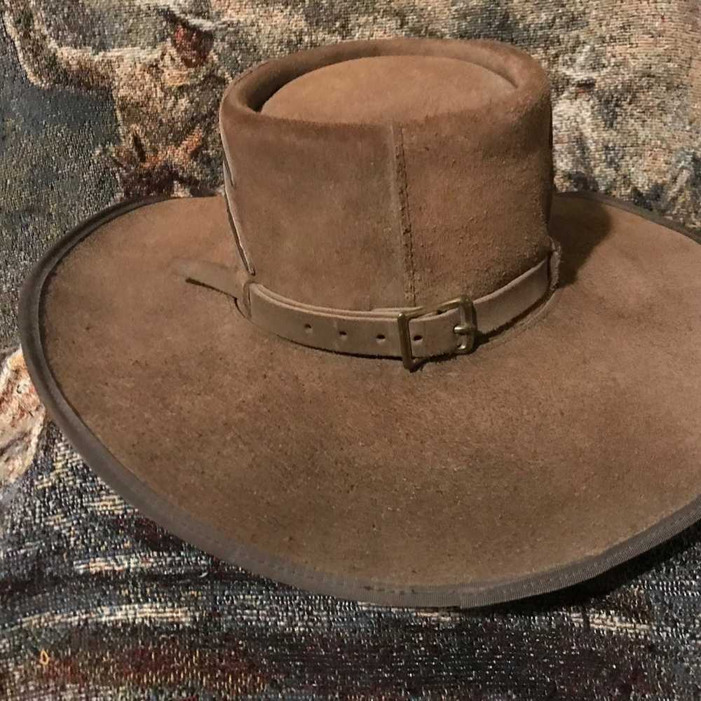 Vintage Leather/Snake Cowboy Hat Small 6 3/4 6 7/8 - image 4