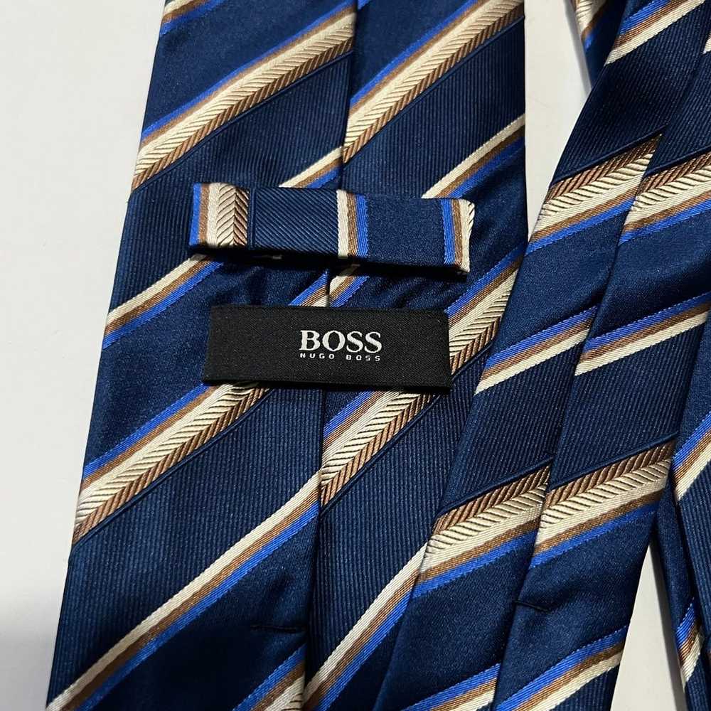 Vintage Boss Hugo Boss Luxury Textured 100% Silk … - image 5