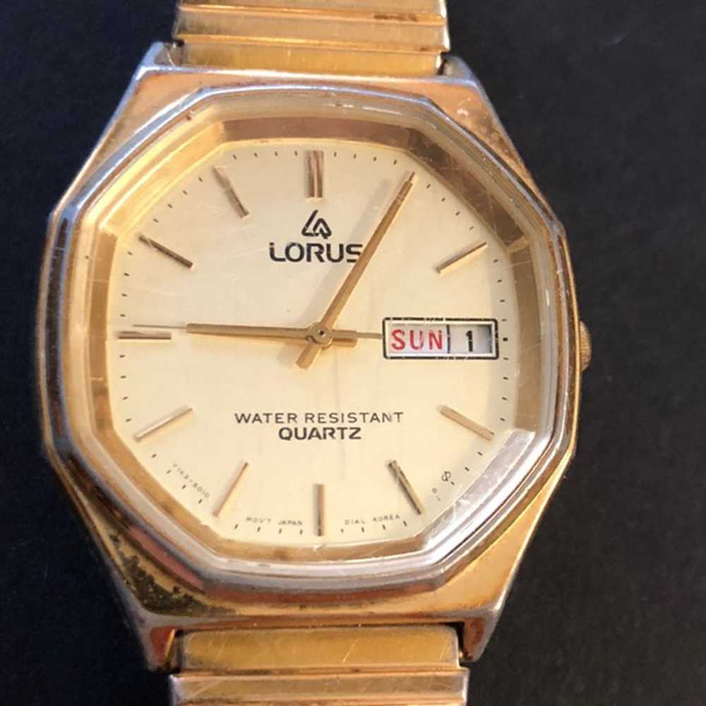 Vintage Lorus Watch Gold With Calendar - image 2