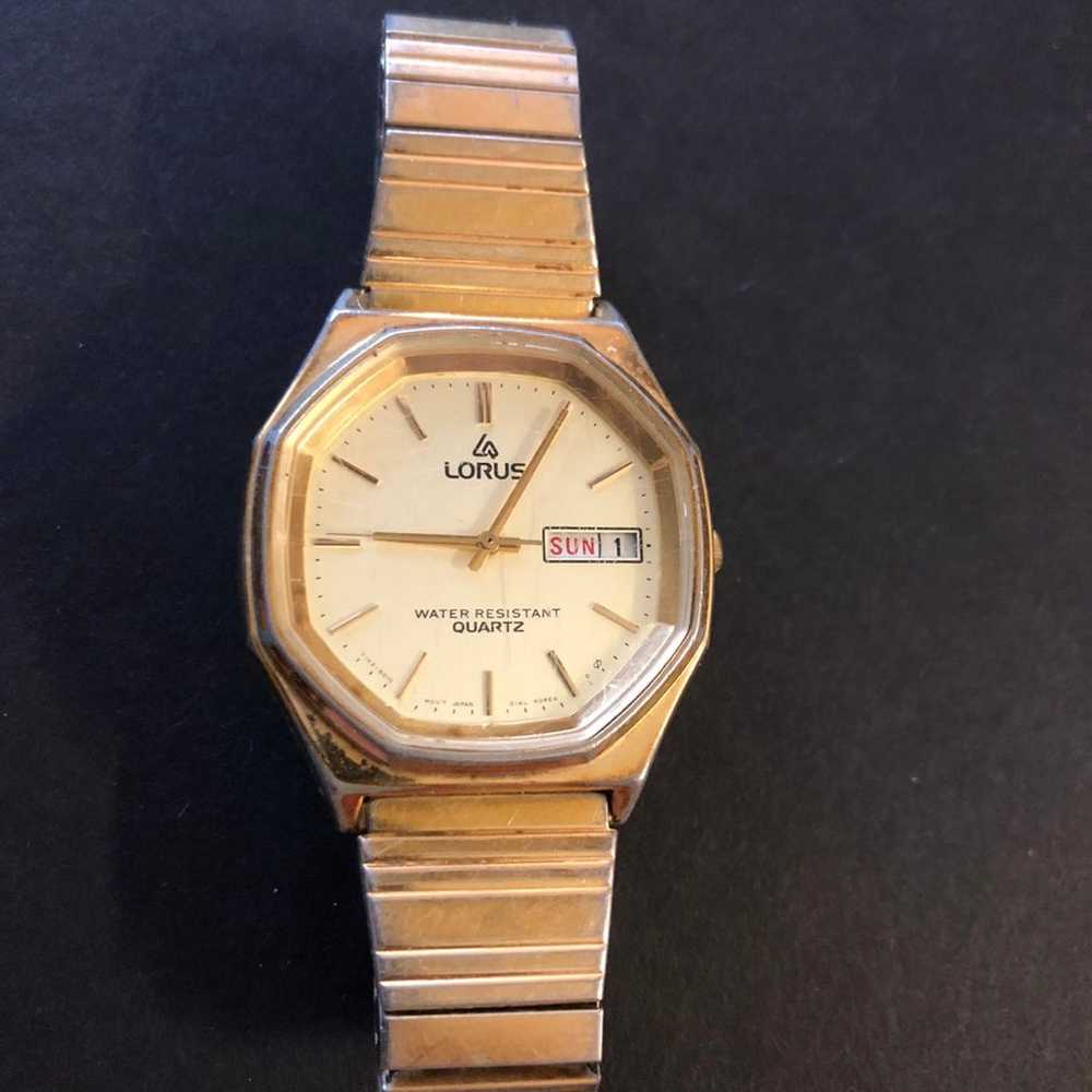 Vintage Lorus Watch Gold With Calendar - image 3