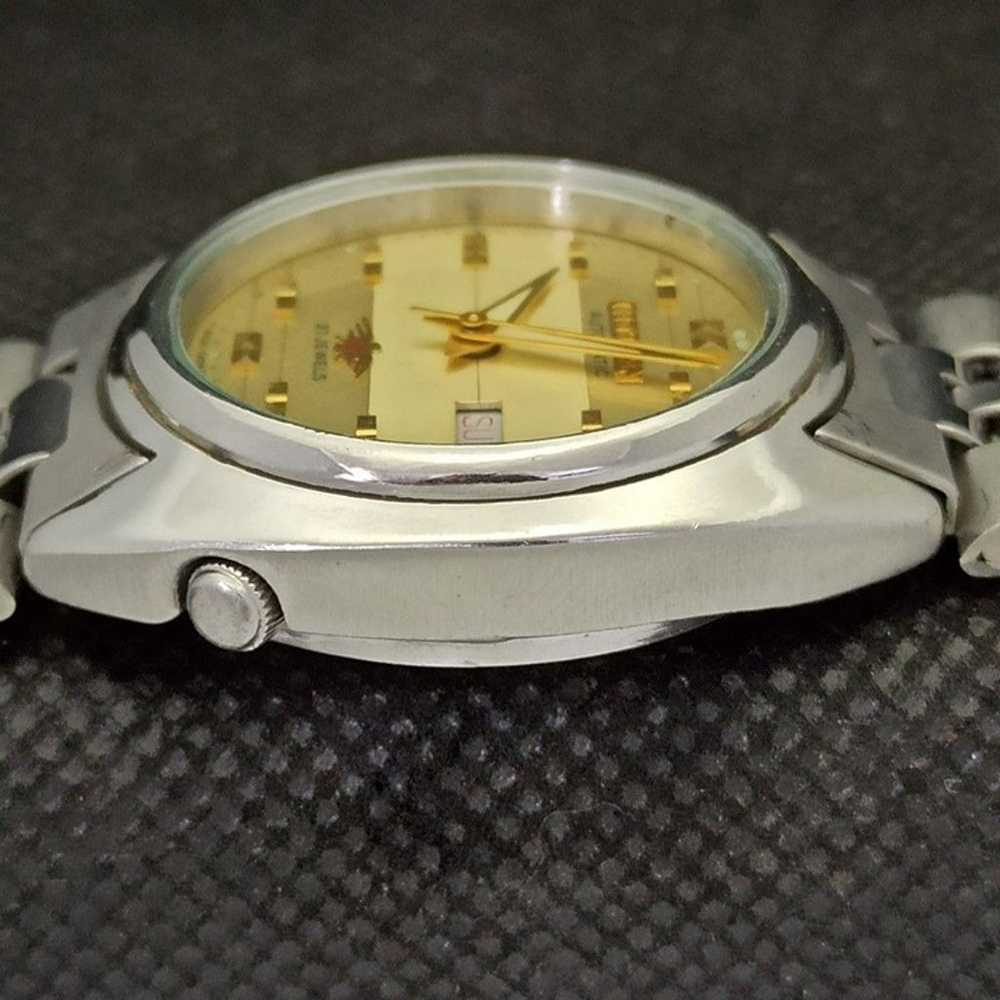 Vintage 1980 Citizen Automatic Mens Silver Watch … - image 5