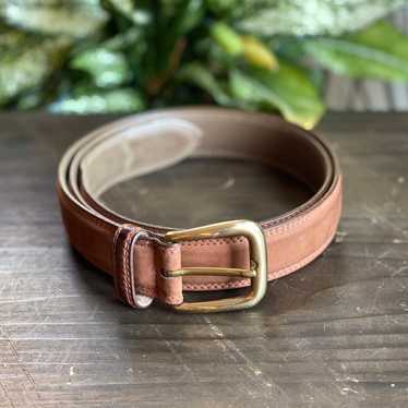 Bally Vintage Tan Leather Belt with Solid Brass B… - image 1