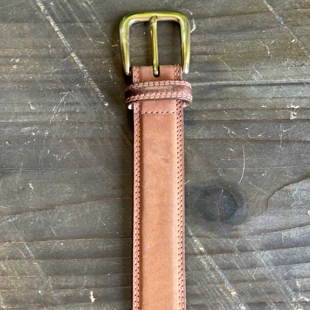 Bally Vintage Tan Leather Belt with Solid Brass B… - image 5