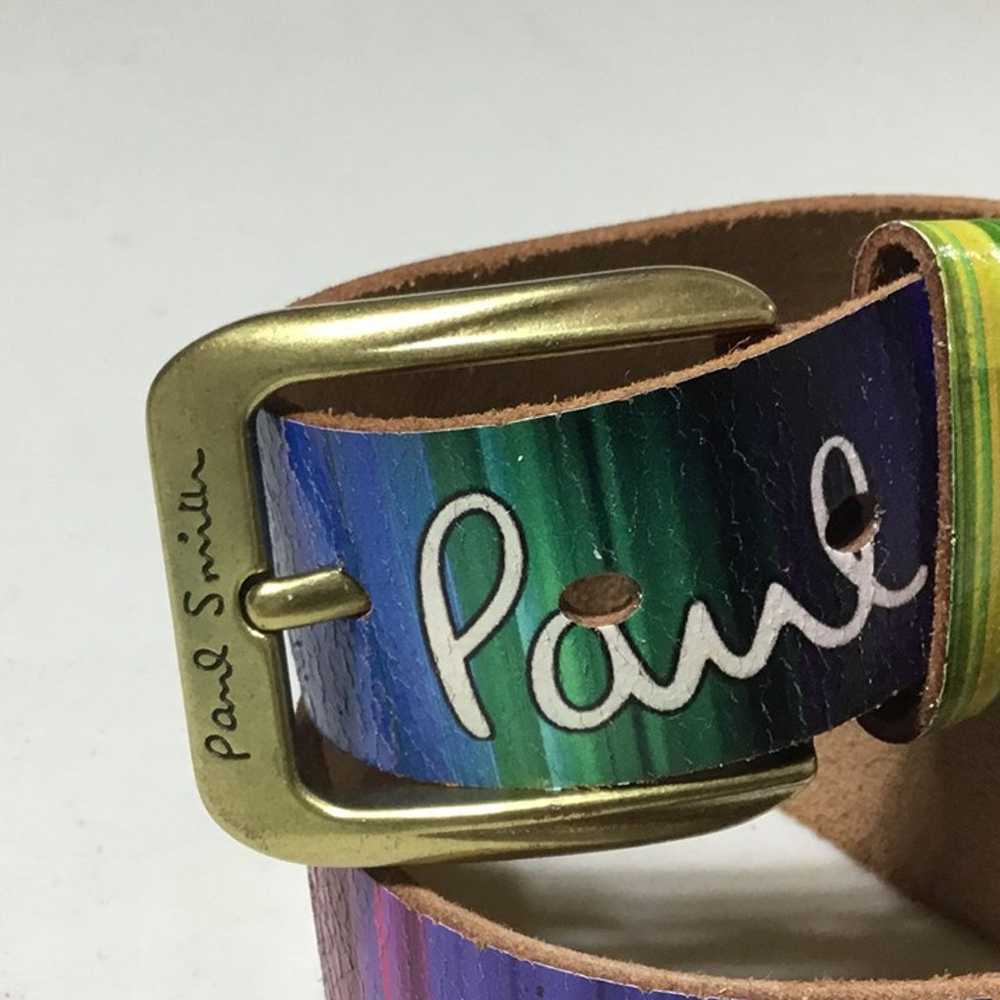 Paul Smith Signature Vintage Rainbow Striped Belt… - image 2
