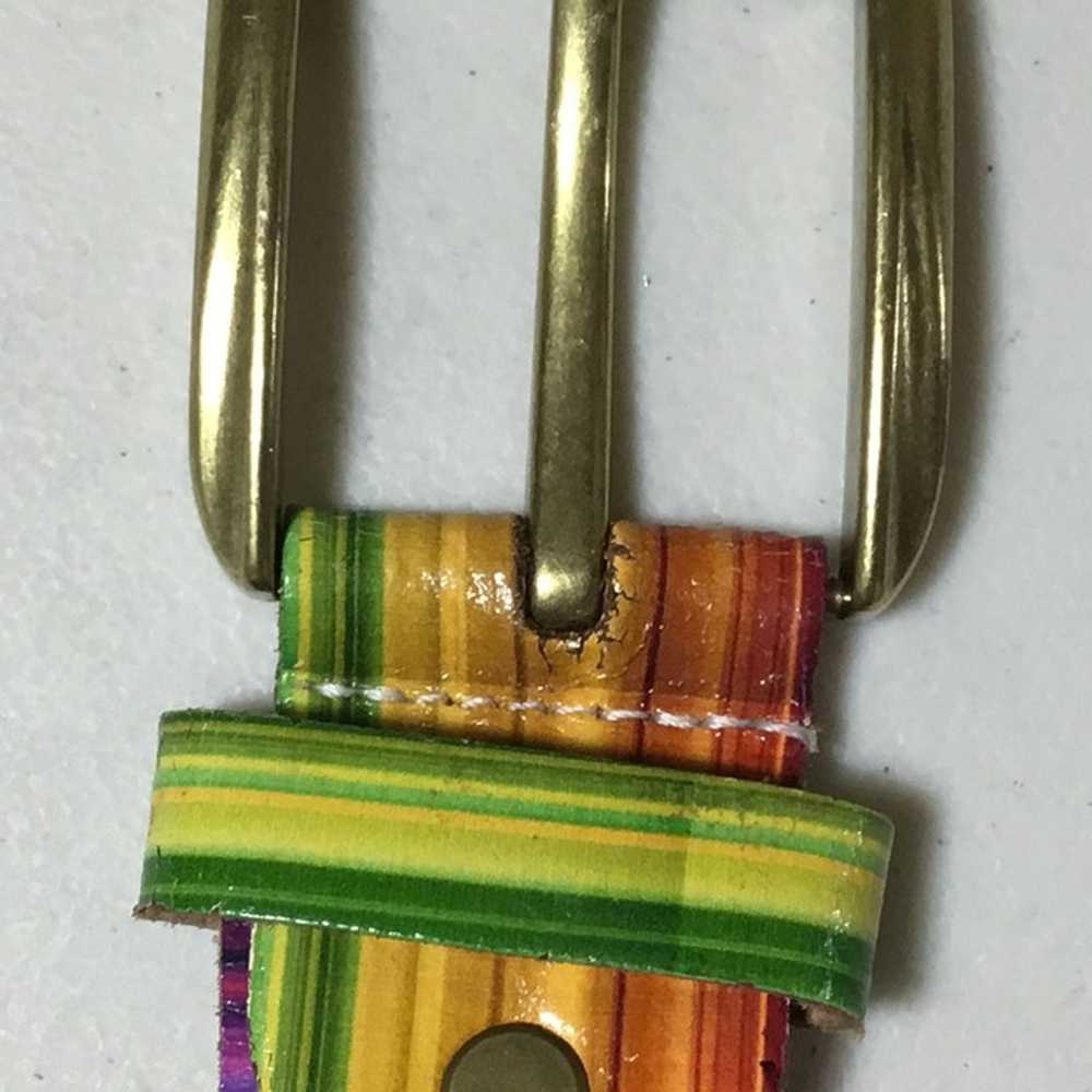 Paul Smith Signature Vintage Rainbow Striped Belt… - image 4
