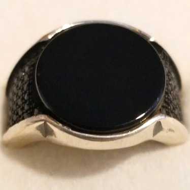 *Vintage Black Onyx & Spinal Ring - image 1