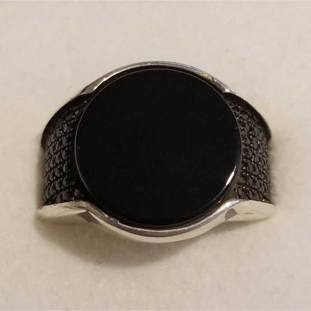 *Vintage Black Onyx & Spinal Ring - image 2