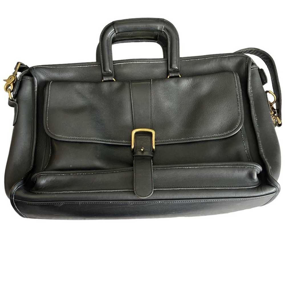 Vintage Coach black leather messanger bag -unisex - image 1