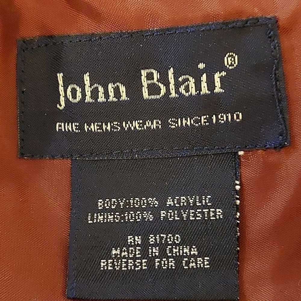 John Blair Vintage Men's Plaid Flannel Shirt Red/… - image 3
