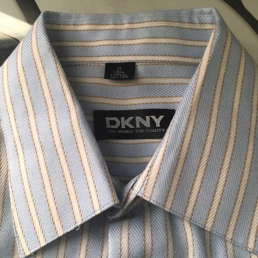 Vintage 2000s DKNY white & blue Flannel - image 2