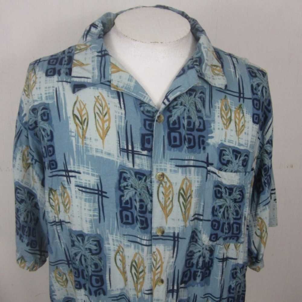 Island Blue vintage Men Hawaiian camp shirt p2p 2… - image 4