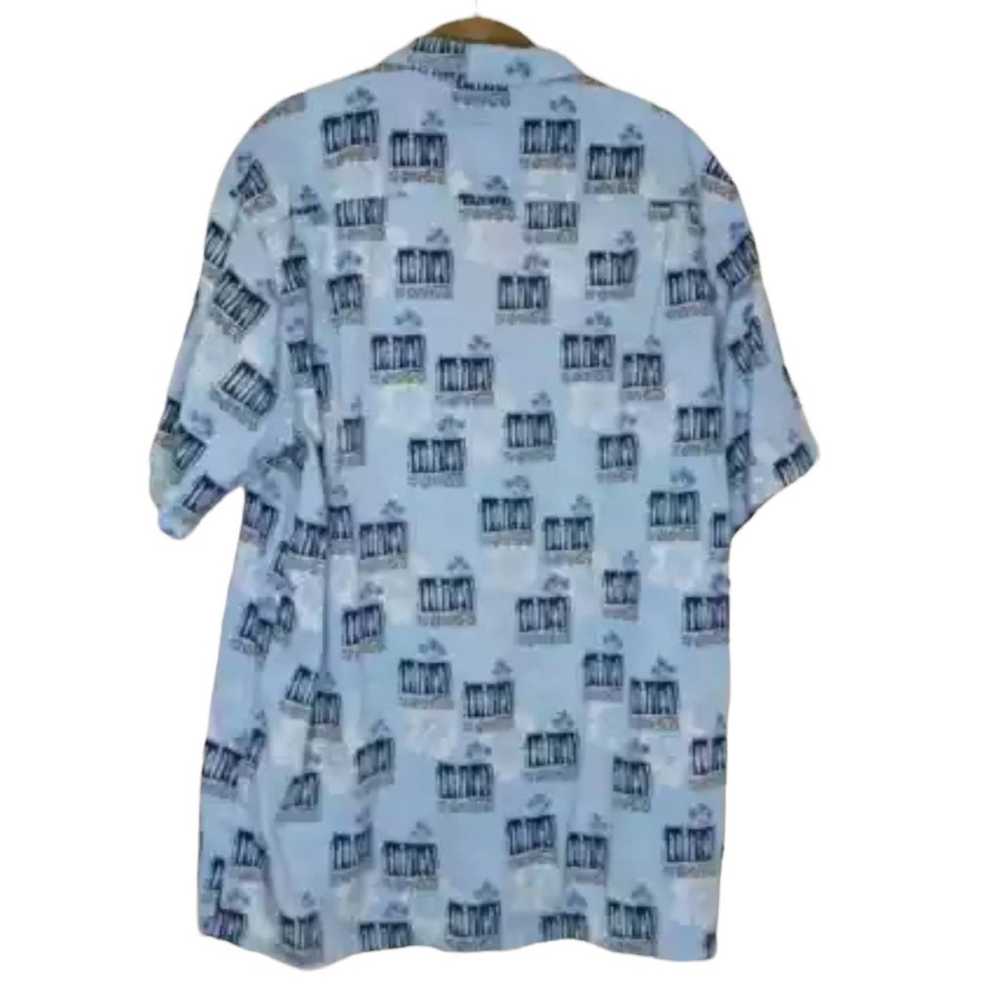 Vintage Columbia Shirt XL Blue Textured Hawaiian … - image 2