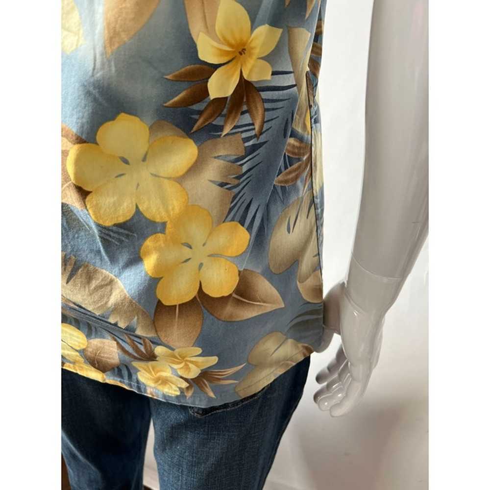 Campia Moda Vintage Hawaiian Shirt  sz Small Blue… - image 8