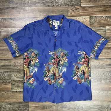 Vintage 90s Ky’s Men’s Blue Short Sleeve Hawaiian… - image 1