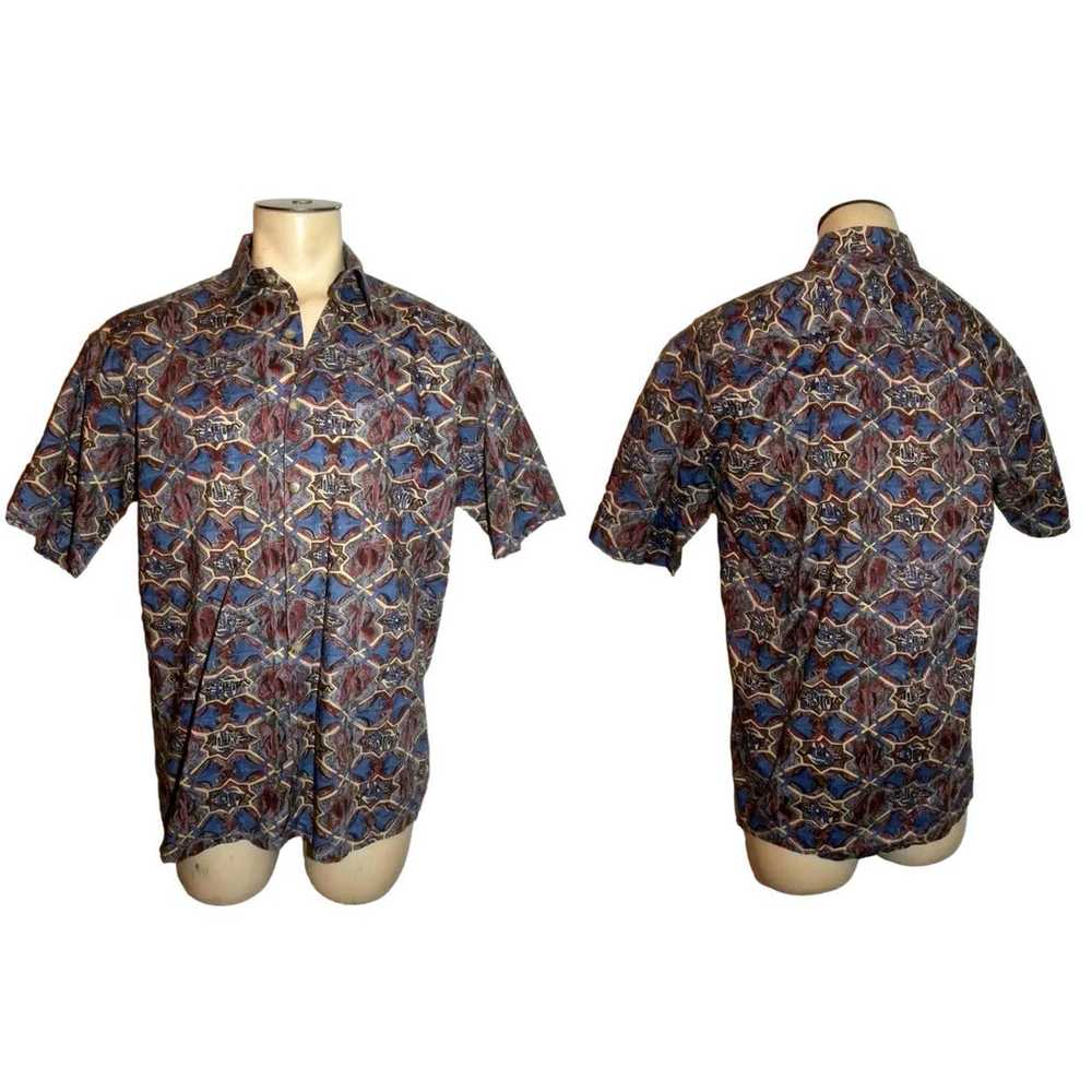 90s Hawaiian Shirt Fish Print Avi KAHALA Cotton 4… - image 7