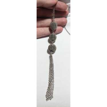 Chicos Chico's Silver Ball Tassel Necklace - image 1