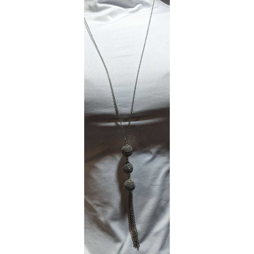 Chicos Chico's Silver Ball Tassel Necklace - image 5