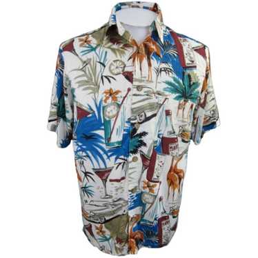RON CHERESKIN vtg1990s Men Hawaiian ALOHA S shirt… - image 1