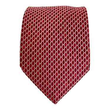 Vakko VAKKO Red Geometric Silk Tie Made In Italy … - image 1