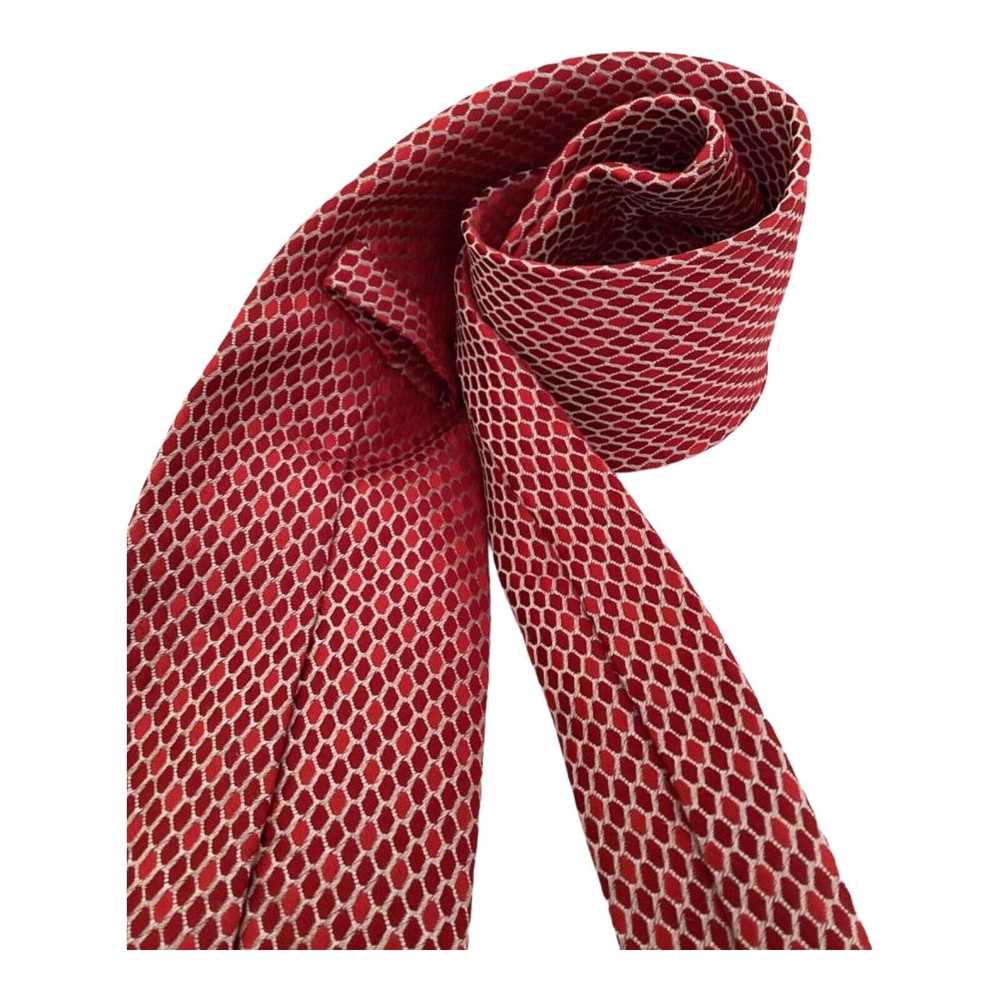 Vakko VAKKO Red Geometric Silk Tie Made In Italy … - image 4