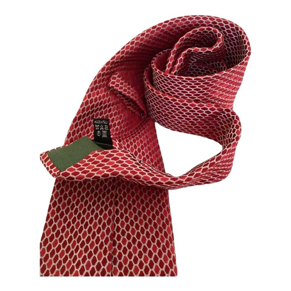 Vakko VAKKO Red Geometric Silk Tie Made In Italy … - image 6