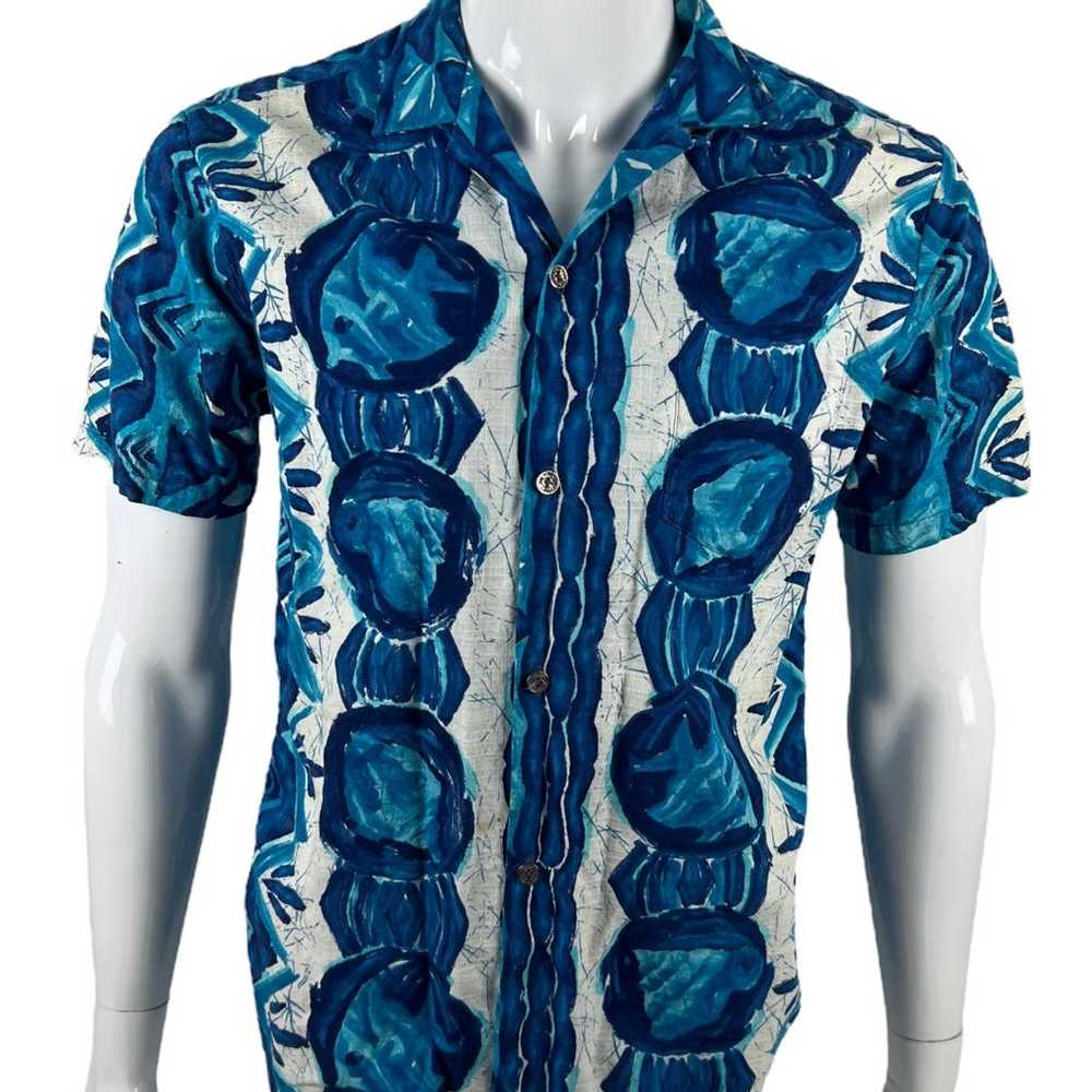 Malihini Mens Small Hawaiian Shirt Button Front B… - image 2