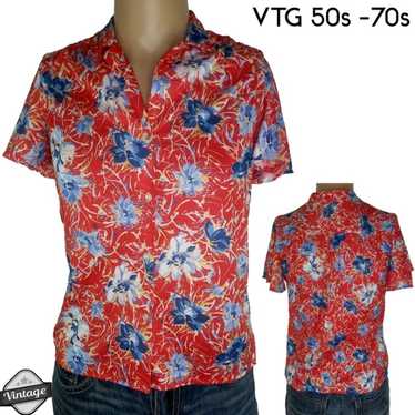 Vintage 50s - 70s Hawaiian Floral Shirt - image 1