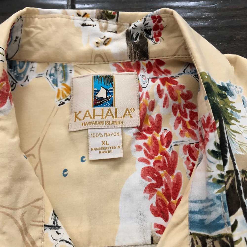 Vtg Kahala Hawaiian Shirt Mens XL Yellow Coconut … - image 3