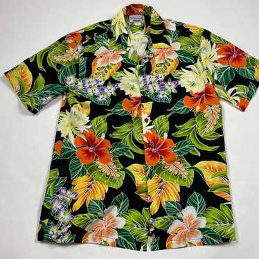 Vintage Pacific Legend Men’s Hawaiian Floral Butt… - image 1