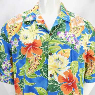 Vtg PACIFIC LEGEND Floral Hawaiian Shirt