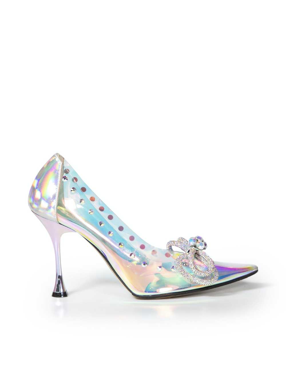 MACH & MACH Silver Iridescent Embellished Heels - image 1