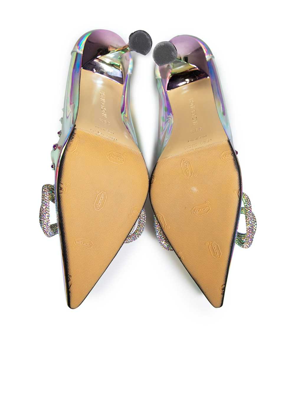 MACH & MACH Silver Iridescent Embellished Heels - image 4