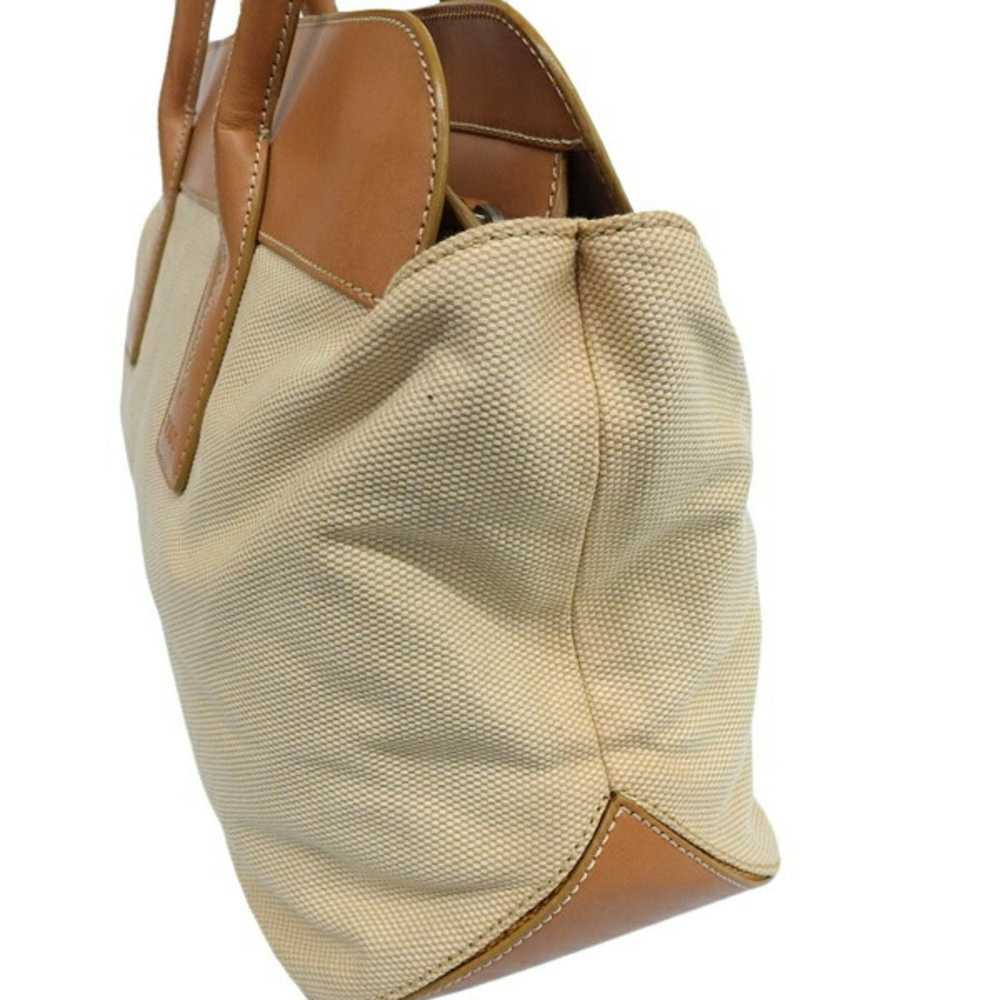 Tod's TOD'S Canvas Leather Tote Bag Beige Brown L… - image 5