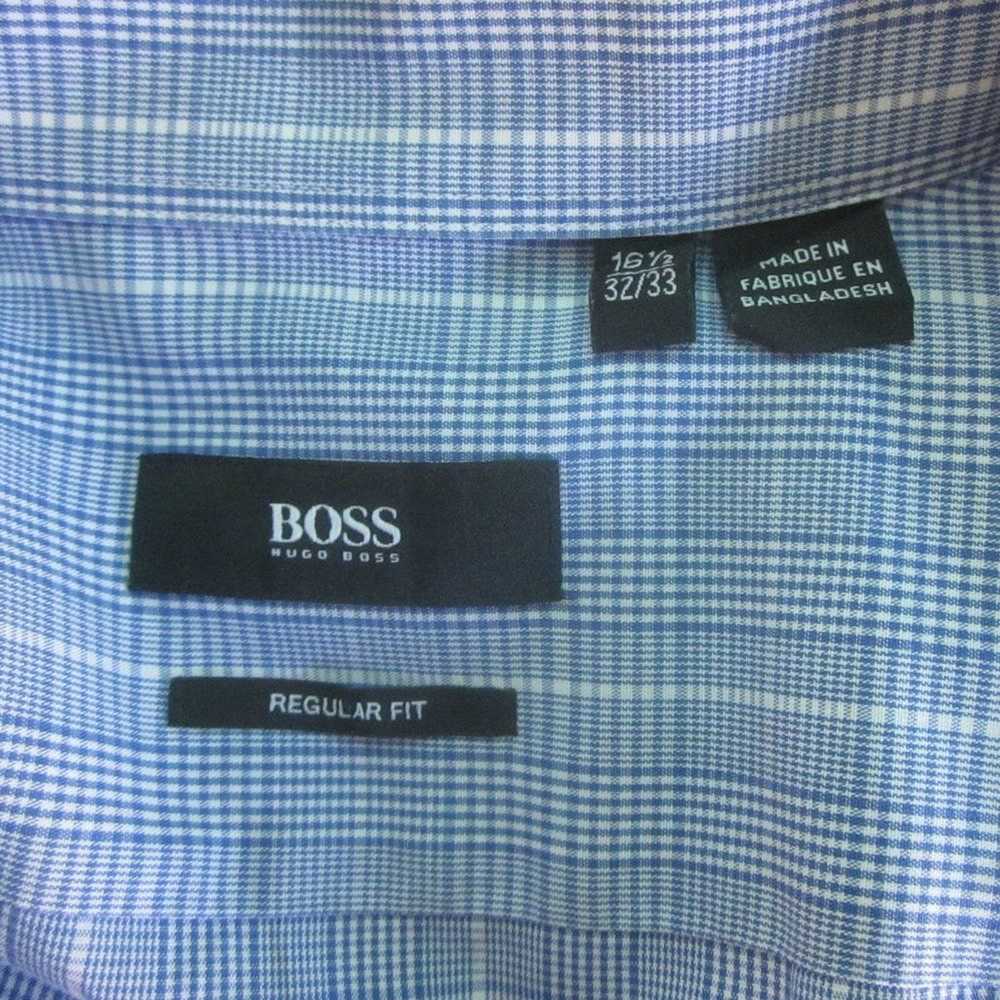 Hugo Boss BOSS Hugo Boss Mens Dress Shirt Blue Pl… - image 3