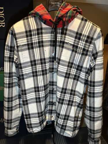 Off white hooded flannel sale