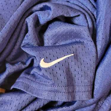 Vintage Nike Track Pants Navy Blue Nylon Joggers White Calf Swoosh