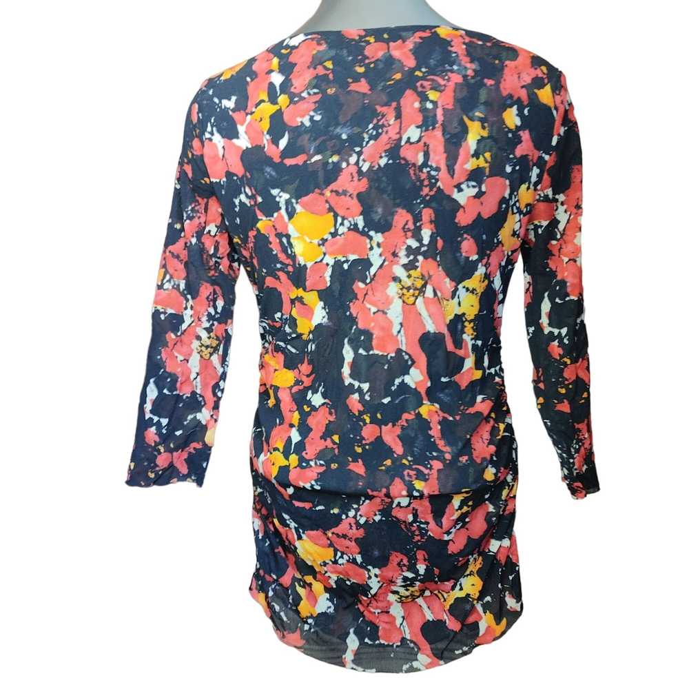 Other CHAUS Womens M Black Multi Floral 3/4 Sleev… - image 2