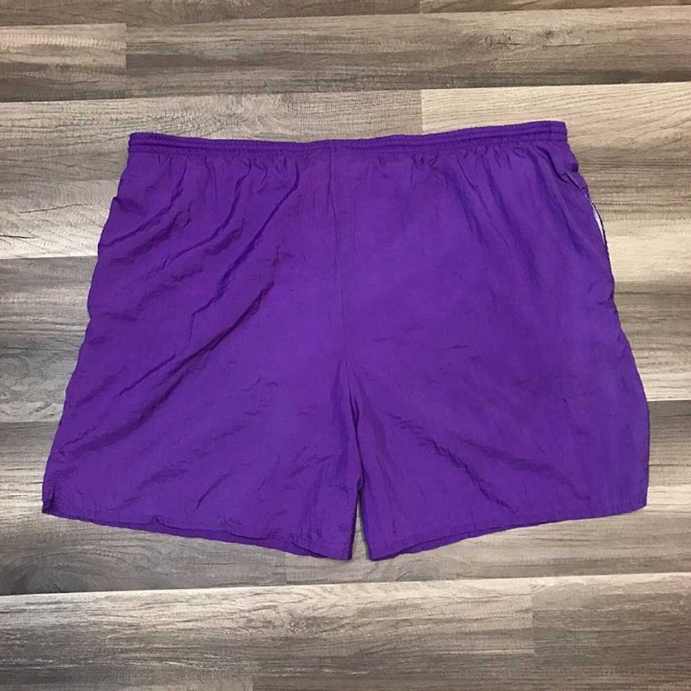 Vintage Nike 80s 90s Grey Tag Purple Lined Swim S… - image 2