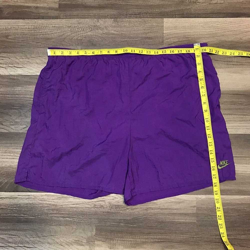 Vintage Nike 80s 90s Grey Tag Purple Lined Swim S… - image 3