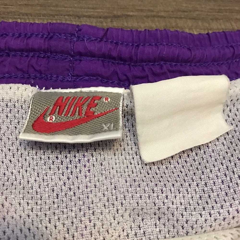 Vintage Nike 80s 90s Grey Tag Purple Lined Swim S… - image 5