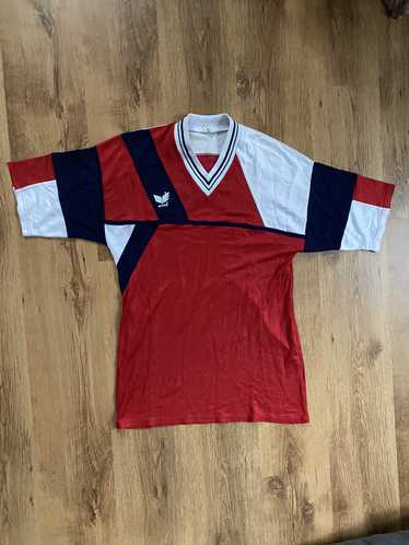 Vintage 70s Men's Erima store V-Neck Pullover Red Soccer Jersey Medium Size